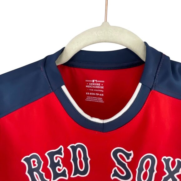 Boston Red Sox Youth T-Shirt XS Red Navy Blue Official MLB Merchandise Sporty - Picture 2 of 7